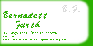 bernadett furth business card